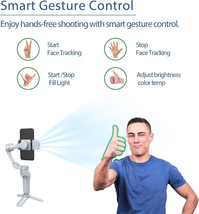 3-Axis Phone Gimbal with Magnetic AI Active Tracker,Gimbal Stabilizer for Smartphone with Fill Light,Phone Stabilizer for Video Recording,Gimbal for Android&iPhone,TikTok YouTube Vlogging Kit - Image 4