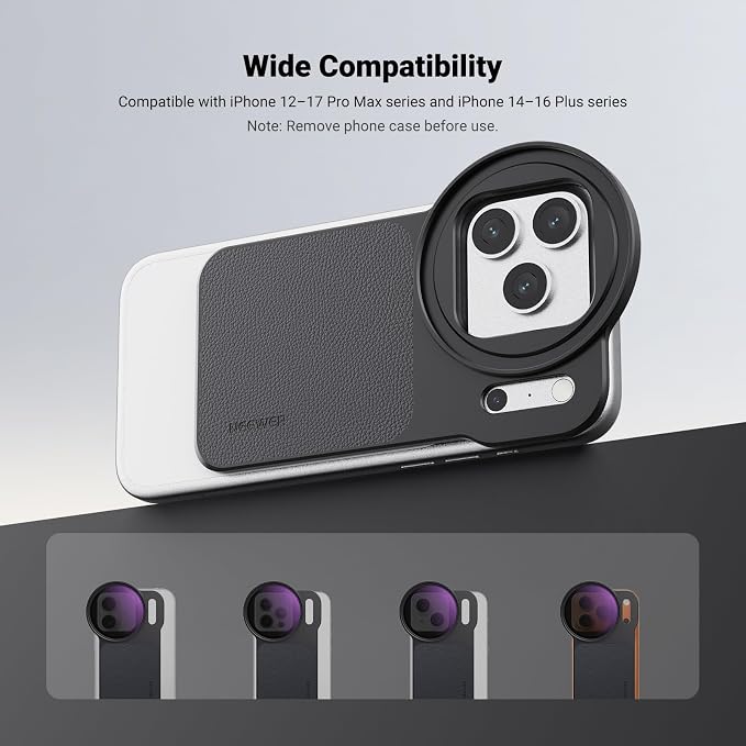 NEEWER 6.9" Magnetic Phone Lens Filter Mount Adapter Backplate Accessories with 67mm Variable Neutral Density Filter (ND 2-32) Compatible with MagSafe iPhone 12/13/14/15/16/17 Pro Max & 14/15/16 Plus - Image 2