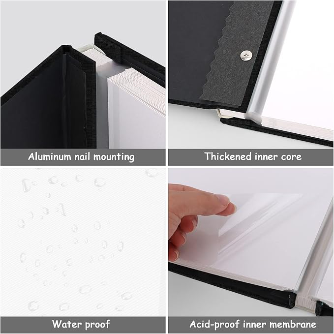 Zesthouse Large 18In Photo Album Self Adhesive 60 Pages, Scrapbook Albums with Sticky Page Holds 10x12 & 8x10 & 5X7 & 4x6 Pictures, DIY Photo Book Ideal Gift for Family Wedding Baby - Image 6