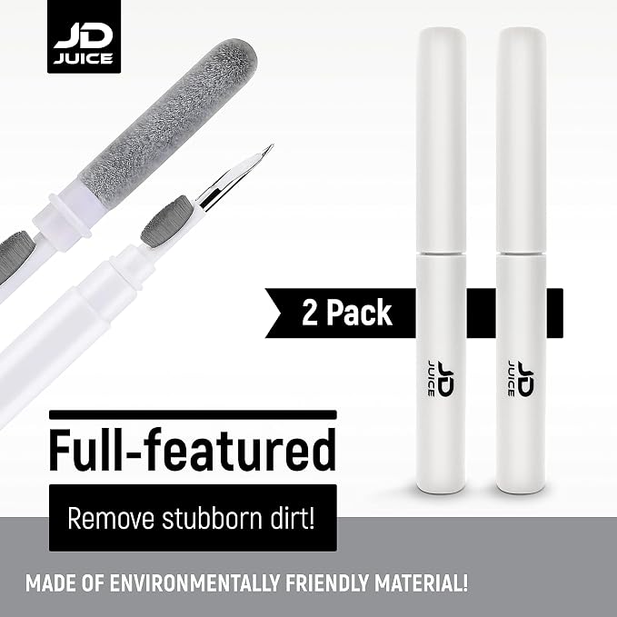 2 Pack - Airpod Cleaning Kit Earbud Cleaning Kit - Phone Cleaning Kit in-Ear Headphones Cleaning Pen Tool, Portable 3-in-1 Laptop Cleaning Kit Electronic Cleaner with a Sponge, Metal Pen Tip - Image 2