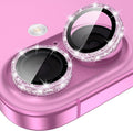YWXTW [All-Over Glitter Camera Lens Protector for iPhone 17/iPhone 16/iPhone 16 Plus, 9H Tempered Glass Camera Lens Cover, Anti-Scratch Case Friendly(Pink) by YWXTW