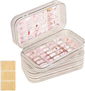 Large Tri-Fold Press On Nail Organizer Case - 4-Page Portable Storage Box for Fake Nails, Clear PET Plastic Travel Holder (6×3.2×1.8 inch) Texture by Oskrieel