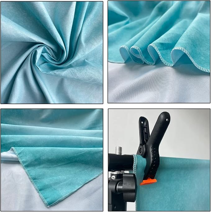 6x9ft Aqua Abstract Solid Photography Backdrops Gradient Portrait Photo Booth Background for Photographyer - Image 3