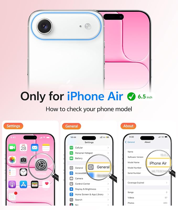 FNTCASE for iPhone Air Case, Fit for Magsafe, with Glass Screen Protector | Full Camera Protection, Translucent Matte, 14FT Military Grade Drop Proof, Shockproof Protective Phone Cover, Hot Pink - Image 2