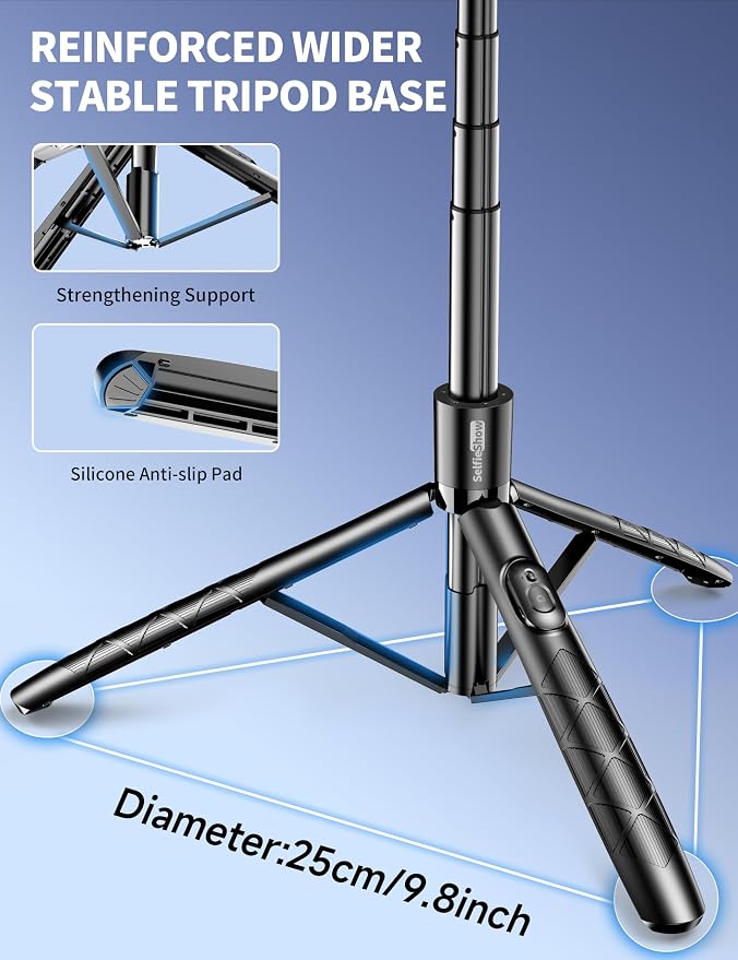 Aluminum 71" Phone Tripod, Travel Tripods for iPhone with Remote, Extendable Cell Phone Selfie Stick Tripod Stand Compatible with iPhone 17/16/15/14/13/Android/Camera - Image 2