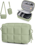 BAGSMART Small Puffy Digital Camera Case, Water-repellent, Grayish Green | Camera Bag with 2 Carrying Ways for Canon PowerShot G7X Mark II/III/Sony DSCW800/DSCW830, Lightweight by BAGSMART