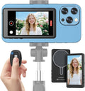 Vlog Selfie Monitor Screen iPhone, Screen Mirroring with Remote Control | 4K 60fps Recording, Magnetic Fixation, 180° Rotation, 3 Levels of Brightness, Compatible with iPhone & Android by Unknown