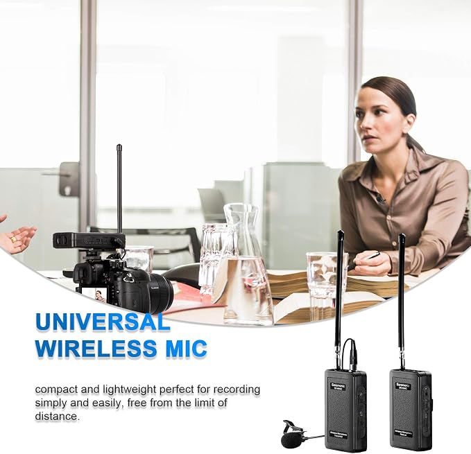Saramonic Wireless Lavalier Microphone, SR-WM4C 4-Channels VHF Lapel Mic System (200' Range) Compatible with DSLR Camera Canon Nikon Sony Panasonic DV Camcorders Audio Recorder - Image 2