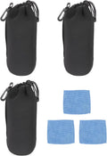 PATIKIL 3 Pcs Camera Lens Pouch, 4" ID x 10" H Drawstring Lens Pouch Protective Camera Lens Case Bag Soft Plush Neoprene Bag for DSLR Photography Gear, Black by PATIKIL