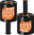 Black Stretch Film Shrink Wrap for Moving Supplies (5inch, 2 Pack) x 1000ft, Industrial Strength Plastic Wrap Stretch Roll for Pallet Wrapping Shipping Moving Boxes Storage Furniture with Handles by BETU