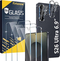 firtstnow 3 Pack for Samsung Galaxy S26 Ultra Screen Protector Tempered Glass + 3 Pack Camera Lens Protector, Military Grade Shatterproof, 9H Hardness, Fingerprint Unlock,Case Friendly 6.9 Inch by Unknown