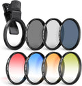 NEEWER 52mm ND CPL Star 4 Graduated Color Filter Set with Phone Lens Clamp | Compatible with iPhone 17 16 16e 15 14 Pro Max Plus Canon Nikon Sony Camera by Neewer