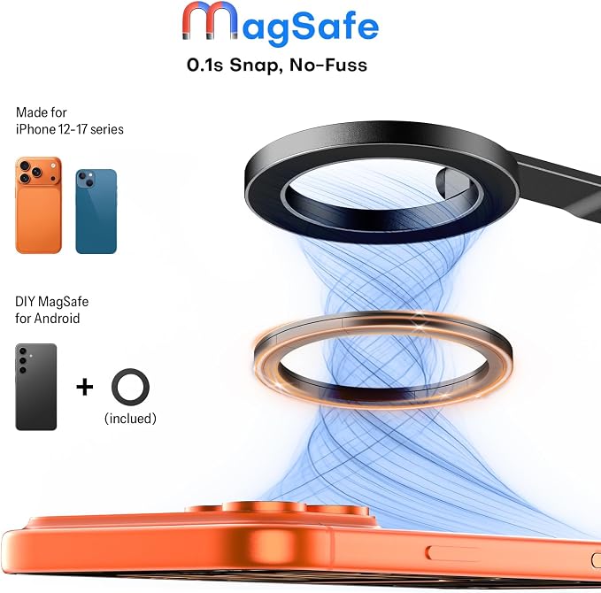 OMOTON TP06-E [3-Adjust] Sturdy Compact Magnetic Phone Tripod for iPhone 17 | Mini Phone Stand for MagSafe, Two 1/4" Screw& Arca, Fold Hook, Fits Vlog, Creators, Live, Women Men Gift, Travel Essentials - Image 8