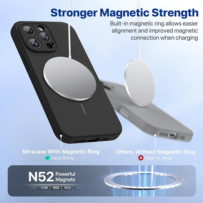 miracase Magnetic for iPhone 14 Pro Max Case, [Soft Anti-Scratch Microfiber Lining], Compatible with MagSafe, Silicone Shockproof Protection Phone Case for iPhone 14 Pro Max,Black - Image 4