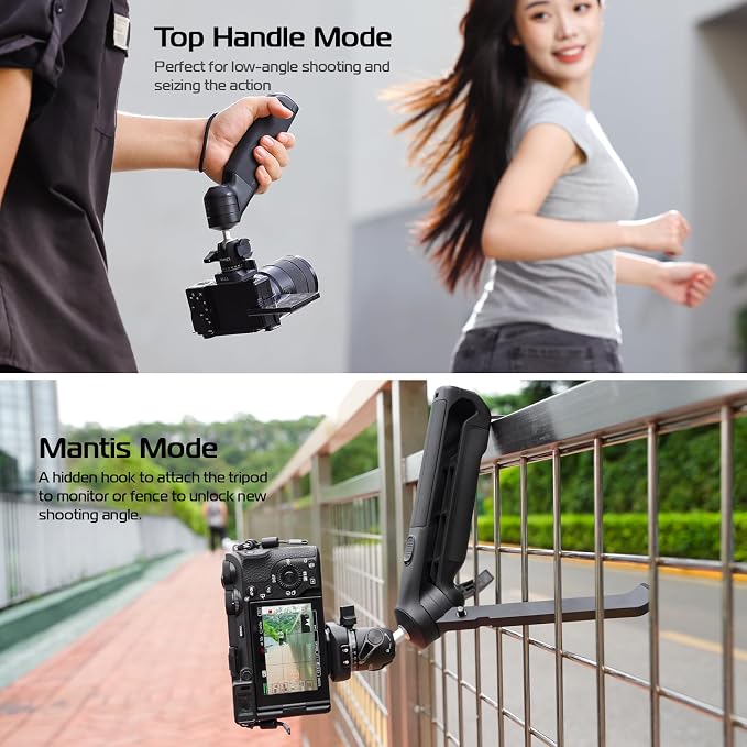 ULANZI TT38 One-Click Opening Vlogging Tripod w Uka F38 Quick-Release | One-Click Open, UKA F38 Quick Release, Cold Shoe, Panoramic Ball Head, Hidden Hook, for Sony Canon Nikon Fujifilm - Image 8