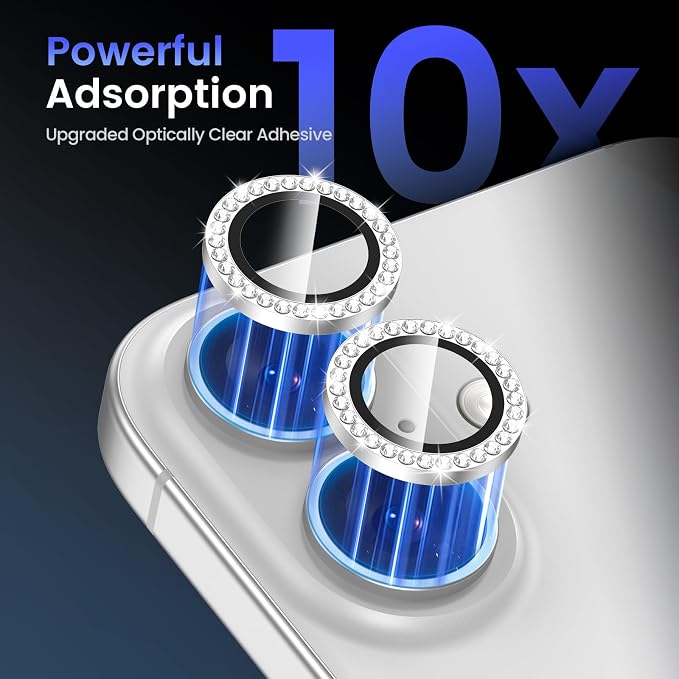 Tensea for iPhone 17 Camera Lens Protector Bling, Camera Screen Cover | Camera Screen Protector, Metal Individual Ring with 9H Tempered Glass for iPhone17, HD Clear, Easy Install, Full Protection - Image 4