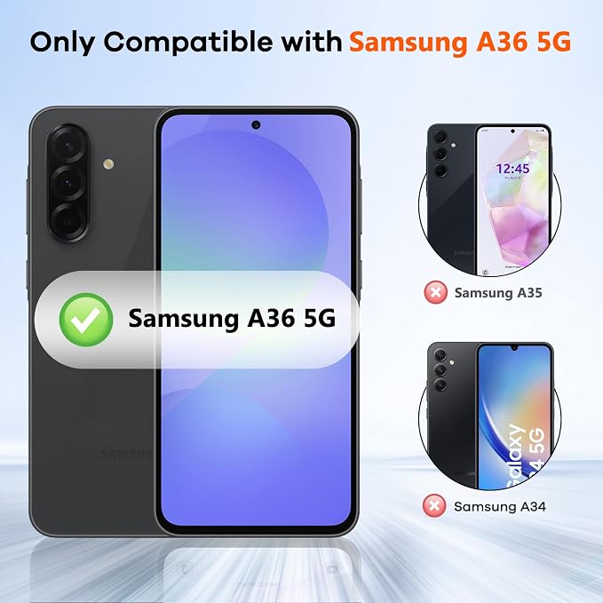 4+4 for Samsung Galaxy A36 5G Screen Protector Camera Lens Protector | 9H Tempered Glass Cell Phone Protector - Image 2