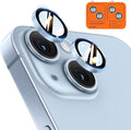 TOCOL Camera Lens Protector for iPhone 14 / iPhone 14 Plus Tempered Glass HD Individual Scratch Resistant Camera Cover Accessories Case Friendly 2 Pack（Light Blue） by TOCOL