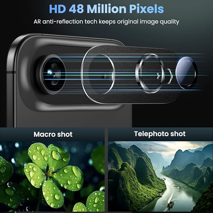 Uyiton for iPhone Air Camera Lens Protector, Metal Frame Glass Cover | Not Easy to Break, Strong Adsorption, Case-Friendly, Metal 9H Sapphire Glass Rear Camera Screen Cover, Space Black - Image 3