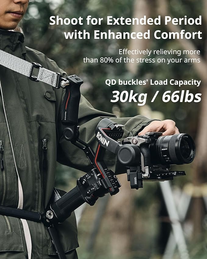 SmallRig RS3 RS2 Weight-Reducing Shoulder Strap Compatible with Sling Handle for DJI, Gimbal Belt with Upgraded QD Quick Release Buckles for DJI RS 5 / RS4 / RS4 Pro/RS 3 / RS 3 Pro/RS 2 | for DJI RS 5, RS4 Pro, RS4, RS3 Pro, RS3, RS2 - Image 3