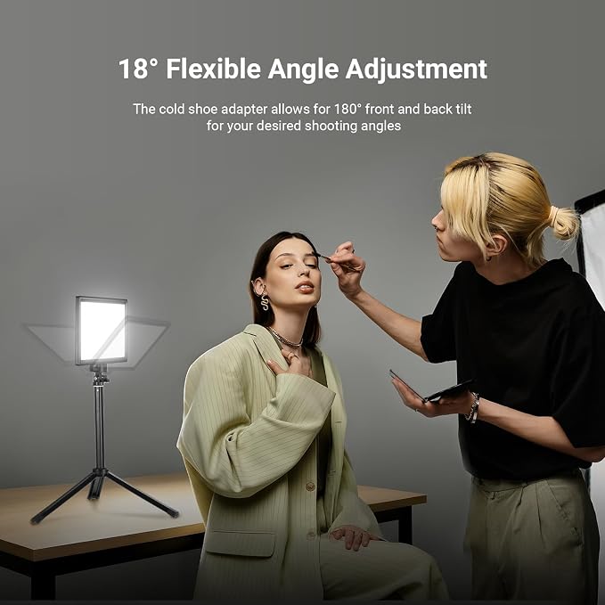 NEEWER Basics 9" LED Light Panel with Desk Tripod Stand, Edge Lit, NL-120B | 3200K-5600K Dimmable, Camera Soft Key Lighting, CRI95+ 800Lux, 4000mAh Rechargeable, Photography Video Recording Streaming - Image 7