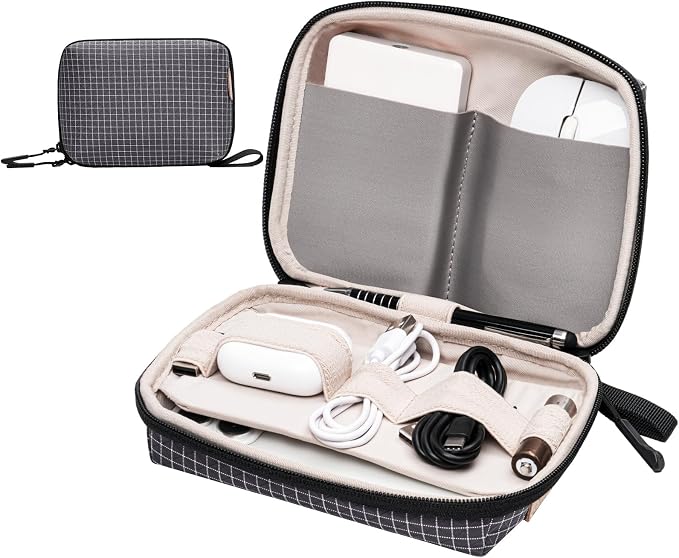 SIMTOP Electronics Organizer Cord Organizer Travel, Small Tech Bag for Cords, Chargers, Power Bank, Earbuds – Portable Cable Pouch for Office, Business Trip, Commute – Water & Scratch-Resistant by SIMTOP