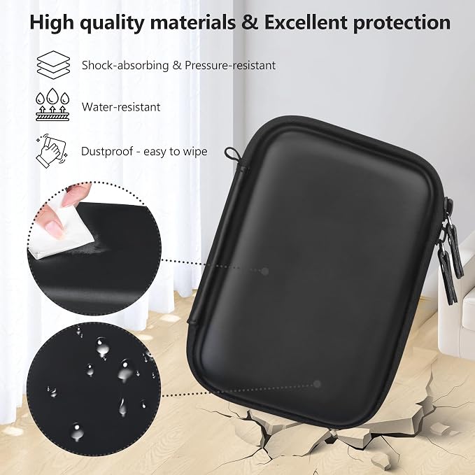 Carrying Case Compatible with Fujifilm Instax Mini EVO Instant Camera, INSTAX MINI EVO Camera Storage Holder Travel Bag with Mesh Pocket for Photos, USB Cables, Film, Black - Image 5