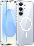 FNTCASE for Samsung Galaxy S25/S24 Plus Case Clear, Fit for Magsafe | Screen Protector, Anti Yellowing Magnetic Back, 14FT Military Grade Drop Protection, Shockproof Protective Phone Cover by FNTCASE