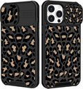 Case for iPhone 12 Pro Max Black Luxury Phone Cover | 2in1, Leopard, for Women Girls, Cheetah Animal Print, Design, with Slide Camera Cover, Protective, Pattern, Cute Cases, 6.7'' by Goocrux