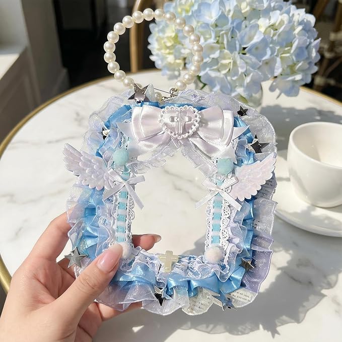 Lace Photocard Holder with Wing Bows, Cute ID Badge Holder for Idol Card | Photocard Holder With Chain for Ita Bag Accessories, Photo Protector, Display Daily Carry - Image 5