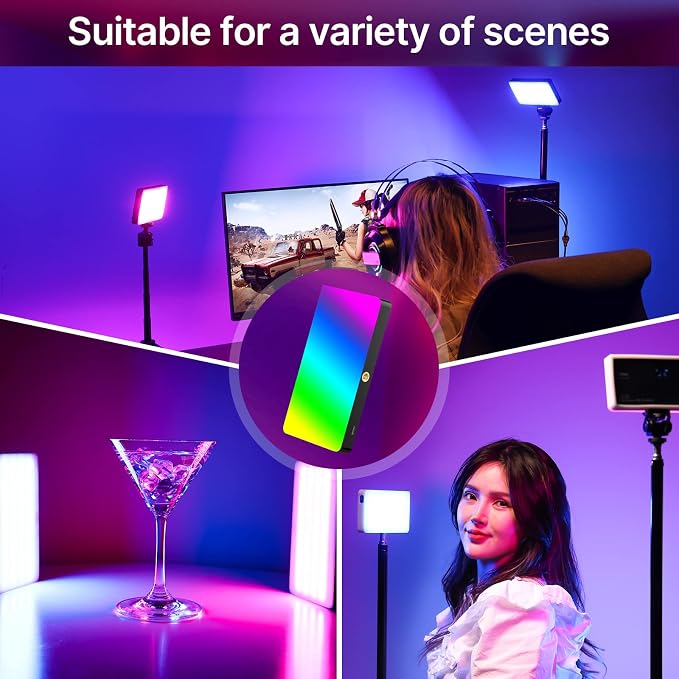 ULANZI PL-01 RGB Video Light, Portable RGB Camera Light with 4000mAh Battery, 360° Color 20 Light Effects, CRI≥95 2500-9000K LED Panel DSLR Photography Lighting for YouTube, Video Conference, Vlogging | 0-360° Full RGB HSI Adjustment 4000mAh Built-in R... - Image 6
