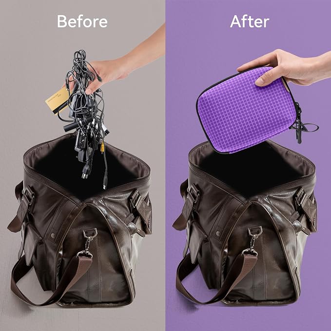 SIMTOP Electronics Organizer Cord Organizer Travel, Small Tech Bag for Cords, Chargers, Power Bank, Earbuds – Portable Cable Pouch for Office, Business Trip, Commute – Water & Scratch-Resistant - Image 3