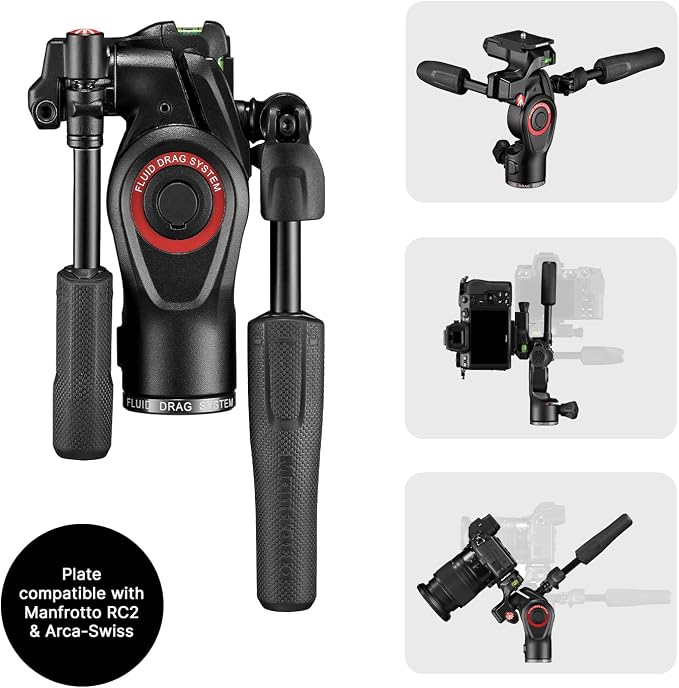 Manfrotto Befree 3-Way Live Advanced Tripod Kit, Tripod and Fluid Head in Aluminum for Cameras and Camcorders up to 6 kg, Ultra-Compact, Photography Accessories for Content Creation, Photo and Video | Camcorders up to 6 kg, Photography Accessories for ... - Image 5