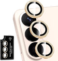 for Samsung Galaxy S26 Camera Lens Protector, Individual Metal Ring Tempered Glass Lens Cover, [Strong Adsorption] Scratch Resistant Ultra-Thin HD Clear Lens Cover, 1 Set-Titanium Gold by Btscase