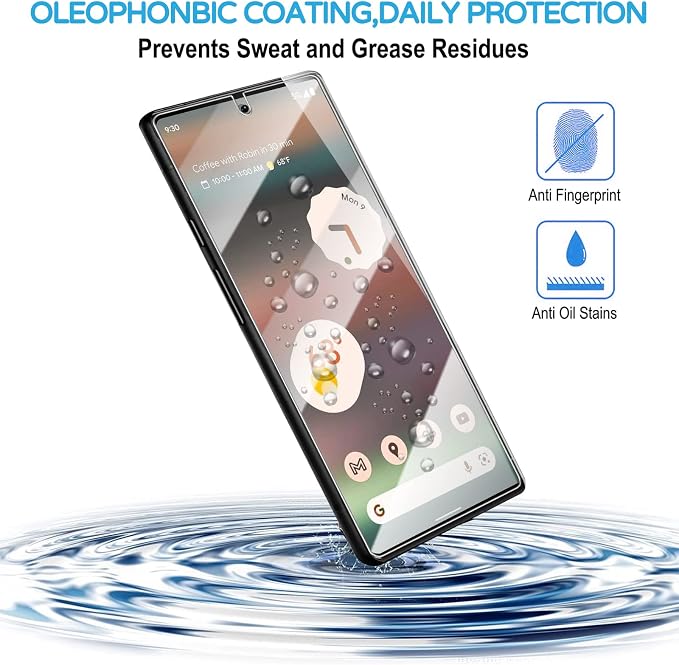 [3+3 Pack] Glass Screen Protector for Google Pixel 6a 5G, 9H Tempered Glass, Fingerprint Compatible,HD Clear Case Friendly Anti Scratch - Image 5