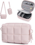 BAGSMART Small Puffy Digital Camera Case, Water-repellent, Pink | Camera Bag with 2 Carrying Ways for Canon PowerShot G7X Mark II/III/Sony DSCW800/DSCW830, Lightweight by BAGSMART
