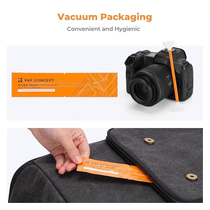 K&F CONCEPT Double-Tipped APS-C Sensor Cleaning Kit with Sensor Cleaner | New Double-Tipped Design Swabs,Vacuum Sealed,Soft and Flexible,20ml Lens Cleaner,Gentle Cleaning Liquid, Easy to Carry,MA05 - Image 7