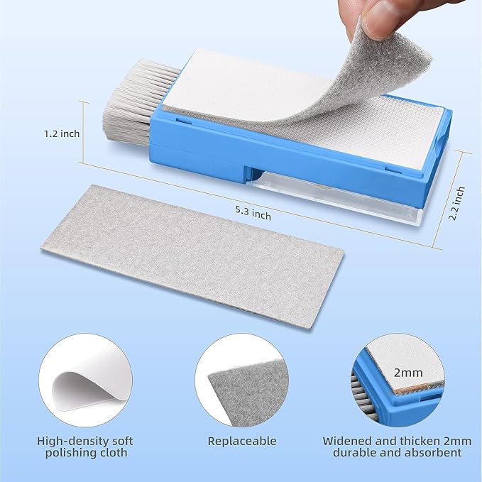 Keyboard Cleaner & Laptop Cleaning Kit for Computer Screen, SkyBlue | High-density Soft brush, Screen Cleaner Spray,2mm Thicken Large Microfiber Polishing Cloth,Metal Pen Tip,Flocking Sponge - Image 6