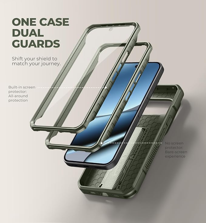 Dexnor for Google Pixel 11 Pro XL Case with Slide Camera Cover & 2 Front Frames & Built-in Screen Protector & Kickstand,Full-Body Shockproof Protective Cover Heavy-Duty Rugged Cases,Army Green(2026) - Image 5