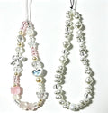 2 Pcs Phone Charm Strap Hand Wrist Strap Camera Lanyard Pearl Beaded Cute Chain String Accessories Universal for iPhone 17 Pro Max 16 15 14 for Samsung Women Girls Keychain Bag White Pearls and Bows by Casecond