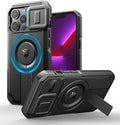Dexnor for iPhone 13 Pro Case with Slide Camera Cover & Adjustable Kickstand, Compatible with MagSafe, Rugged Shockproof Bumper Cases Heavy-Duty Magnetic Protective Cover,6.1 inch,Black by Dexnor