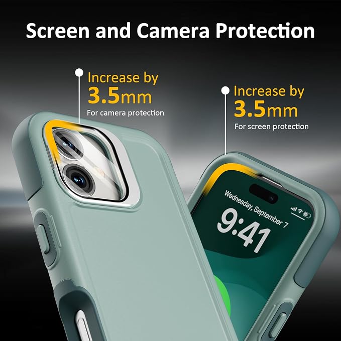 Follaroma Magnetic for iPhone 17 Case with Camera Cover Stand, Green, 6.3" | Built-in Glass Camera Cover Stand,Compatible with MagSafe,Heavy Duty Shockproof Protective,Military-Grade Anti-DropDual Case - Image 7