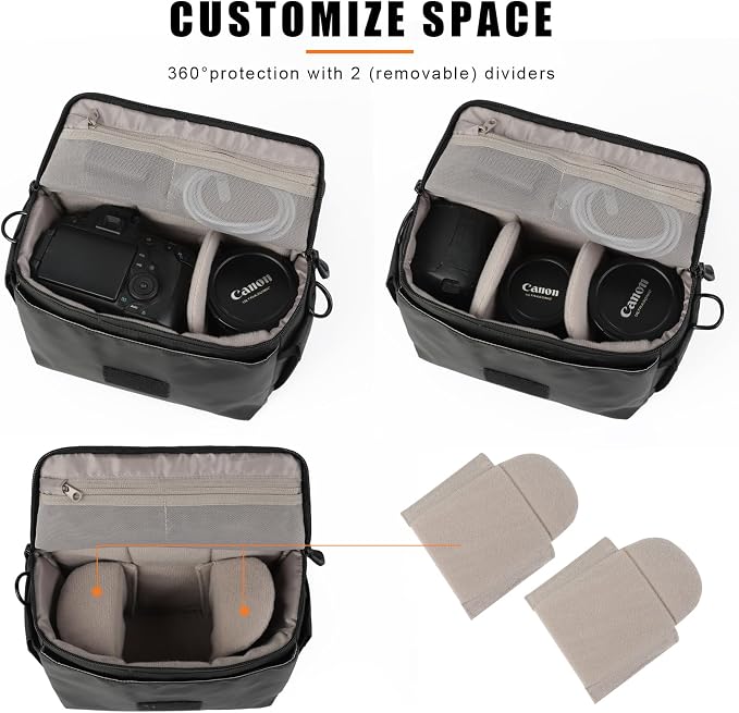 Camera Bag Small DSLR Camera Shoulder Bag for Photographer Waterproof Messenger Bag Crossbody Case Compatible with Canon Sony Nikon - Image 3