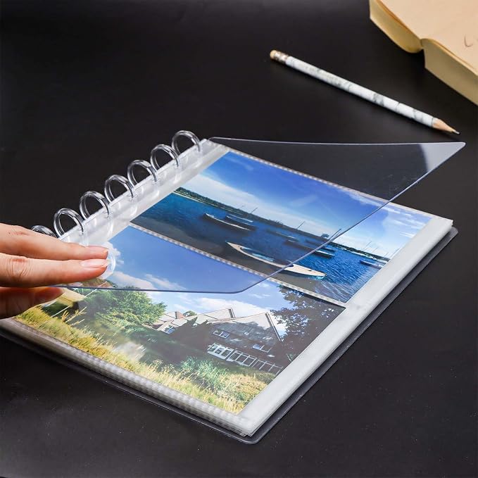 Mogoostry Clear Discbound Album Sheet Protectors 9 Discs 4 x 6 Inch 2 Pockets Inner Page Plastic Protective Sleeves Organizer - Image 3