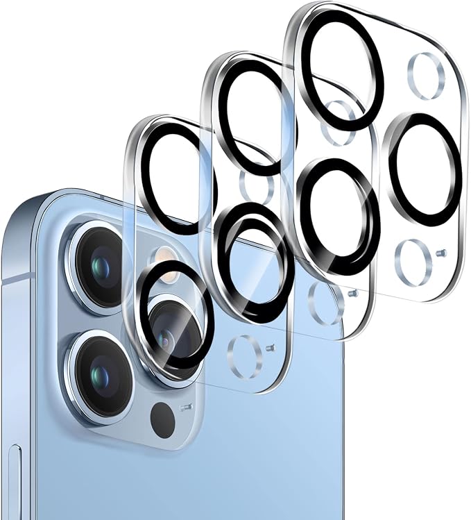Dengduoduo 3 Pack Tempered Glass Camera Lens Protector for iPhone 13 Pro 6.1" & iPhone 13 Pro Max 6.7", Ultra HD, 9H Hardness, Anti-Scratch, Case Friendly, Easy to Install [No Affect on Night Shots] by Dengduoduo