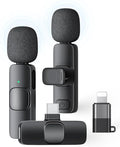 2 Pack Wireless Lavalier Microphone for iPhone iPad and Android Phone, Lapel Mic Plug and Play Wireless Mic Noise Reduction Mini Microphone for Video Recording Interview Podcast Vlog YouTube Tiktok by KUKIHO