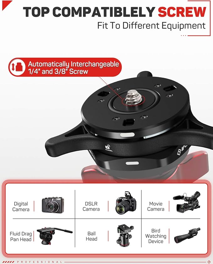 IFOOTAGE Seastar Q1S Upgrade Camera Quick Release Plate | Quick Connect Tripod Mount Compatible with Canon Nikon Sony DSLR Camcorder, Video Photography Ball Head Tripod Monopod Slider - Image 3
