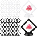 FairySandy 60 Pcs Floating Display Case Box, 2.76 Inch, White, Black | 3D Floating Frames with PE Film for Challenge Coin, medal, Jewelry Storage Box, Small Display Holder, Stand Base Included by FairySandy