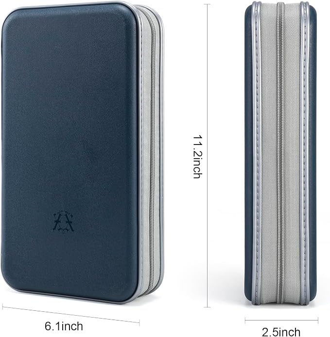 alavisxf xx CD Case, 96 Capacity Hard Plastic Organizer Wallet for Car | CD DVD Holder, Portable Hand Strap, Zipper Closure, Anti-Slip Scratch-Resistant Sleeves, Disc Storage, for Home Office Travel - Image 4