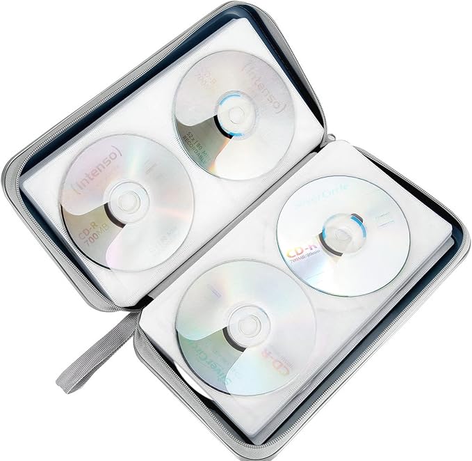 Siveit CD DVD Cases 96 Capacity Disc Storage Binder for Car(Dark Blue) | Hard Plastic CD DVD Disc Cases Storage Binder Wallet for Car Home Office Travel - Image 5